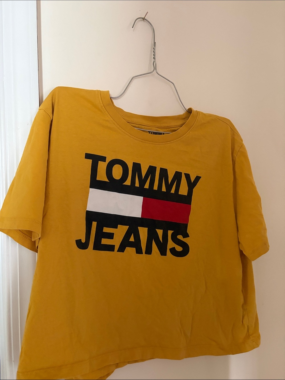 Tommy Hilfiger Mustard Yellow Logo Crop Top